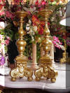 19th Century Italian Altar Candlesticks Gilt Wood 